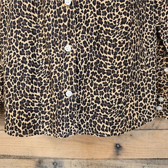 J. Crew women's animal print causal button up shirt size M - Picture 7 of 14
